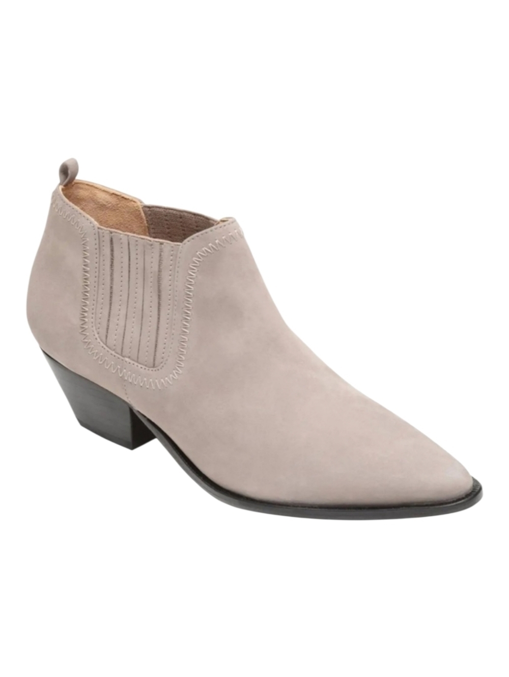Schutz Jacqueline Suede Ankle Slip-On Bootie in Mouse Taupe Size 10